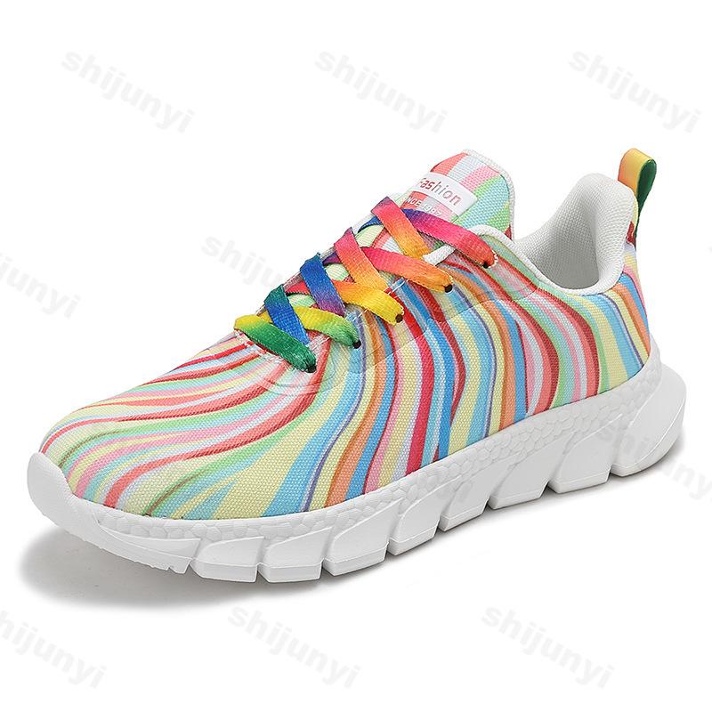 Fashion 2025 Autumn Fashion Lace Up Women's Colored Low Top Casual Single Shoes Comfortable Versatile Mesh Breathable Non Slip Sneakers