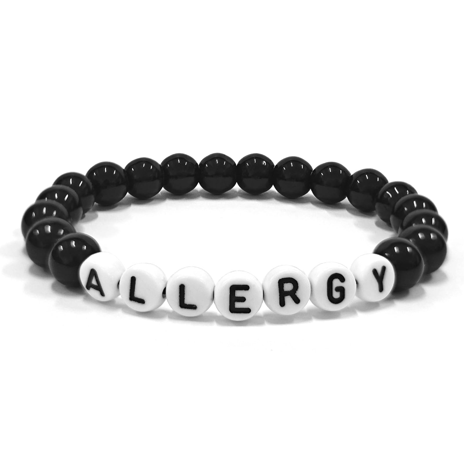 Medical Alert Bracelets for Women Medic ID Bracelet for Men Personalized Charm Jewelry Tag Obsidian Beaded Acrylic Bracelet Gift for Men Accessories