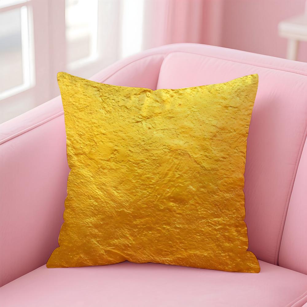 Luxe Shiny Art Gold Foil Texture Cushion Cover Pillow Case Soft Skin Friendly Fabric  Concealed Zipper