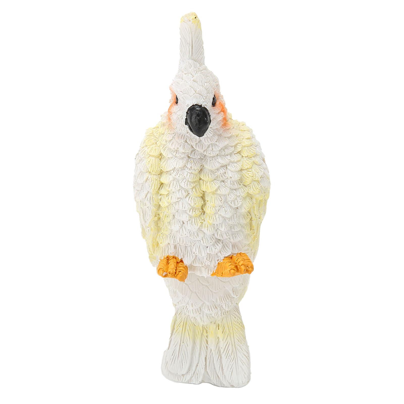 

Parrot Figurines Aquarium Ornament Simulation Innovative Hand Crafted Colorful Resin Parrot Fish Tank Pendant белый