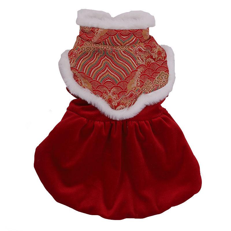 Festive Winter Cat & Dog Outfit: Warm Kitten Skirt for Autumn & New Year