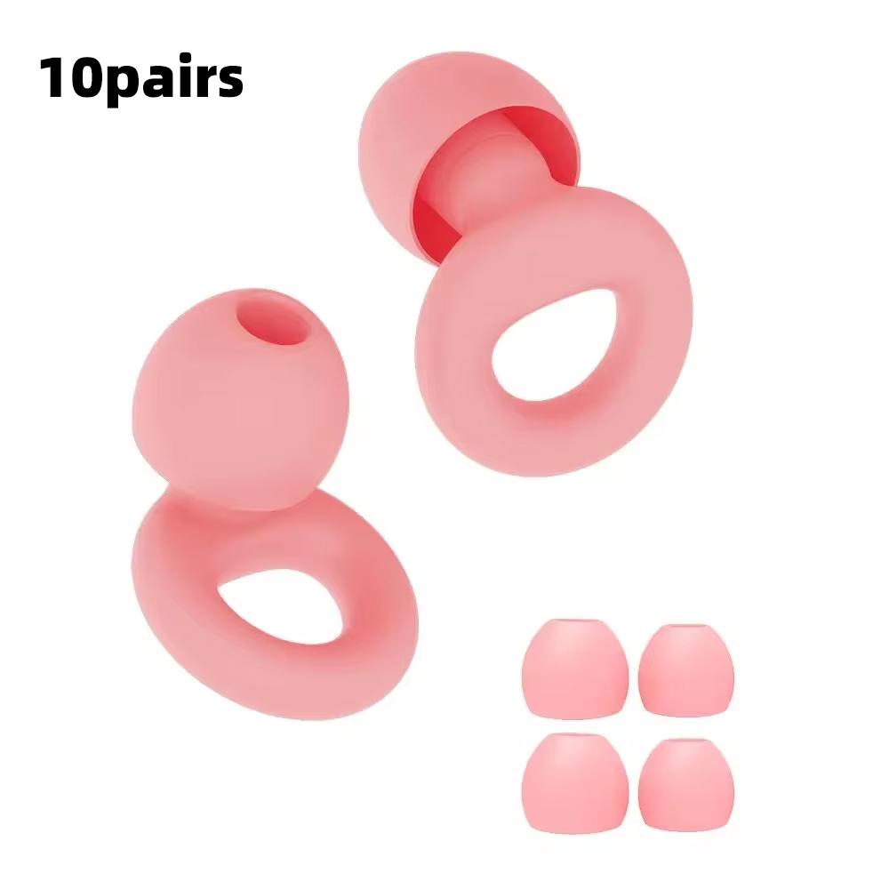 1-10 Sets Soft Silicone Earplugs Reusable Ear Plugs For Sleeping Swimming Waterproof Noise Reduction Work Study Travel Daily Use