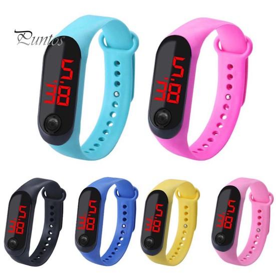 Adjustable Strap Button Control LED Display Electronic Digital Watch Bracelet
