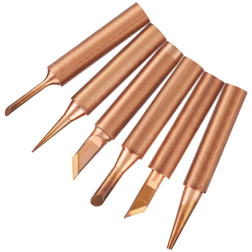 6pcs  Free Copper Iron Solder Tip K SK 1C 3C B I For 936 Soldering Stations