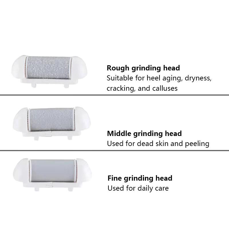 

3PCS Foot Care Tool Heads Dead Hard Skin Callus Remover Refills Grinder Replacement Rollers File Feet Care Tool білий