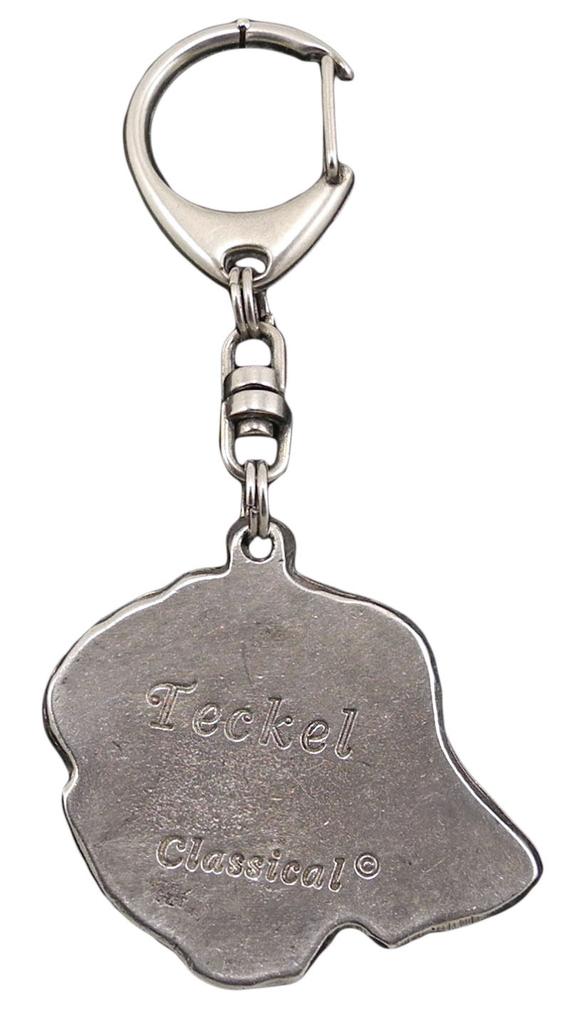 Dachshund Wire-haired, Wiener dog, Badger dog IV - Silver-plated key ring with dog, handbag decoration, backpack pendant by Art-Dog brand