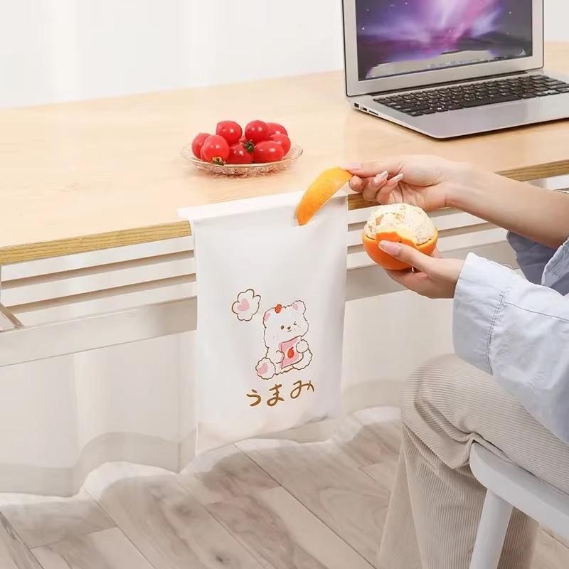 30Pcs 1 Pack Car Bin Bag Cleaning-Bags Can Pasted Portable Transparent-Bag Home Kitchen Office Disposable Bags Cartoon Pattern