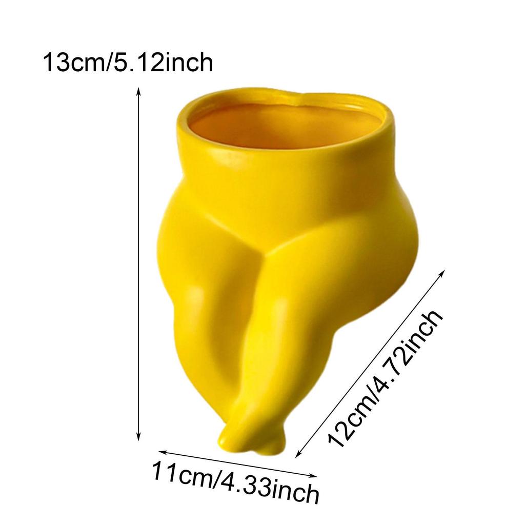 Resin Body Form Flower Pot Vase Versatile for Fireplace Decor, Decorative Minimalist Desk Edge Ornament