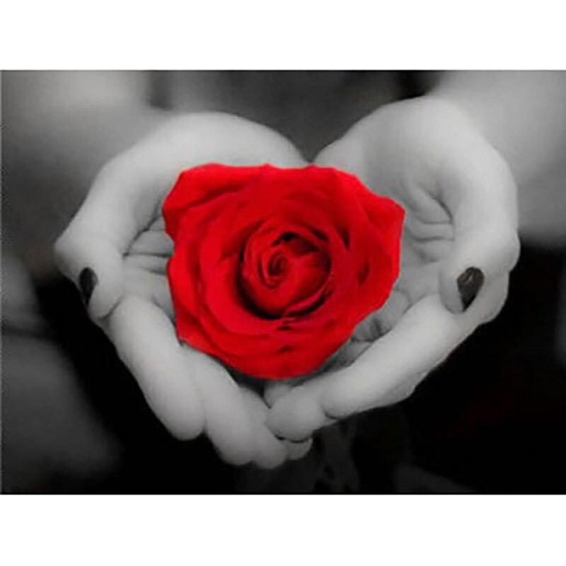 5D DIY Scenery Diamond Painting BlackWhite Red Diamond Embroidery Mosaic Full Round Drill HandCrafts Art Gift Home Decor