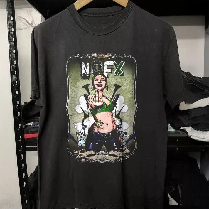 HOT! NOFX Rock Punk Music Black Heavy Cotton T-Shirt L