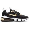 New Nike Air Max 270 React Black Metallic Gold Star GS BQ0103-018