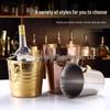 ZISIZ 5L Hammered Stainless Steel Ice Bucket