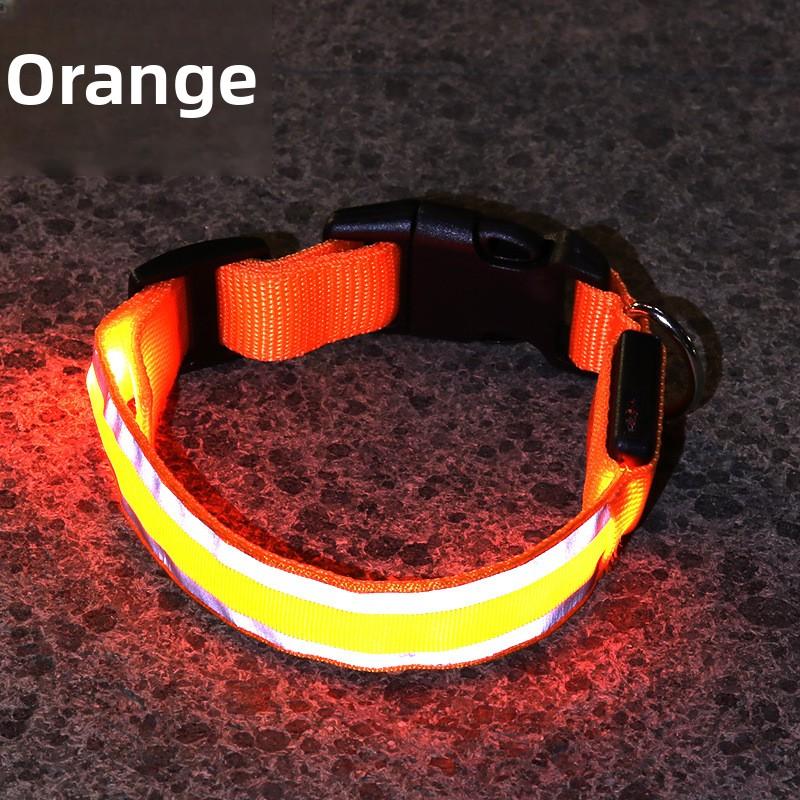 Anti-lost Led Luminous Dog Collar Pet Supplies Night Dog Walking, Collar USB Charging Comes with Reflective Material