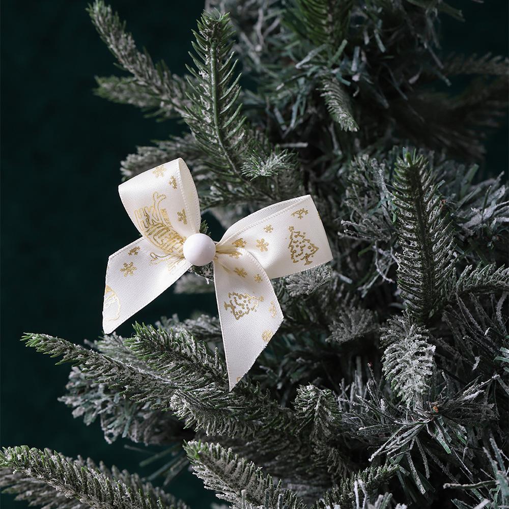 10Pcs Bow Ribbon Christmas Supplies Decoration Xmas Tree Pendant Ornament Bows for Home Decor New Year's 2025 Gifts Accessories
