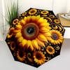 1pc Sunflower Mandala Automatic Open/Close Umbrella, Windproof, Folding Compact Umbrella with Lightweight Design for Women/Men009