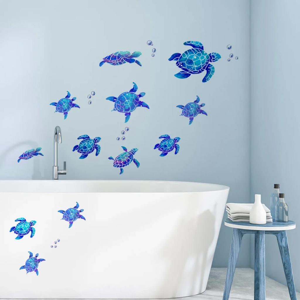 1pc Underwater World Turtle Wall Sticker Removable Home Decor Vinyl Wall Sticker, Home Decor Sticker 2026 Christmas