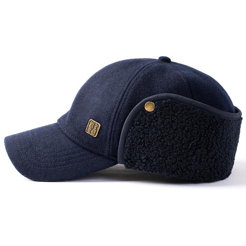 63-65Cm Thick Warm Winter Official-Website Baseball Cap For Men With Earflaps And Adjustable Buckle,Cap Male Warmth Trucker Hat