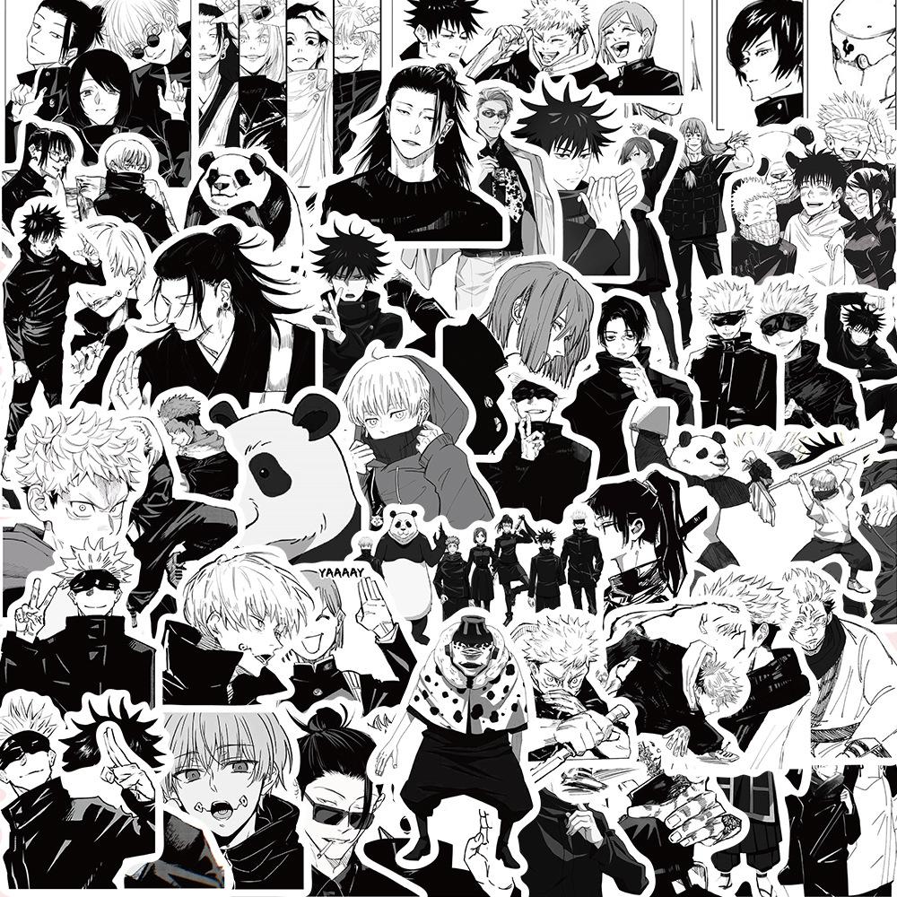 50/80/100pcs Vintage Jujutsu Kaisen Anime Stickers for Kid Toy DIY Laptop Skateboard Car Kawaii Cartoon Decoration Sticker Decal