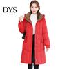 Multiple Pocket Cotton Jacket Lady Winter Down Coat Thickened Padded Hooded Pockets Zipper Closure Knee Mid-length Length Windproof Heat Retention
