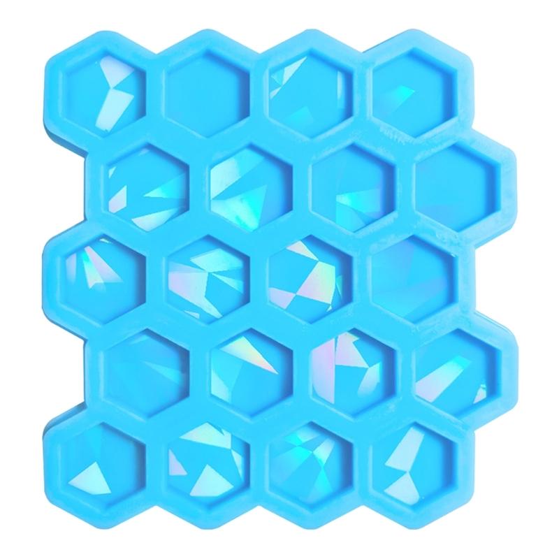

Силіконові шестикутні голографічні форми Світло Тінь Пусети Підвіска Форма DIY Прикраси Ювелірні вироби Епоксидна форма для рукоділля синій