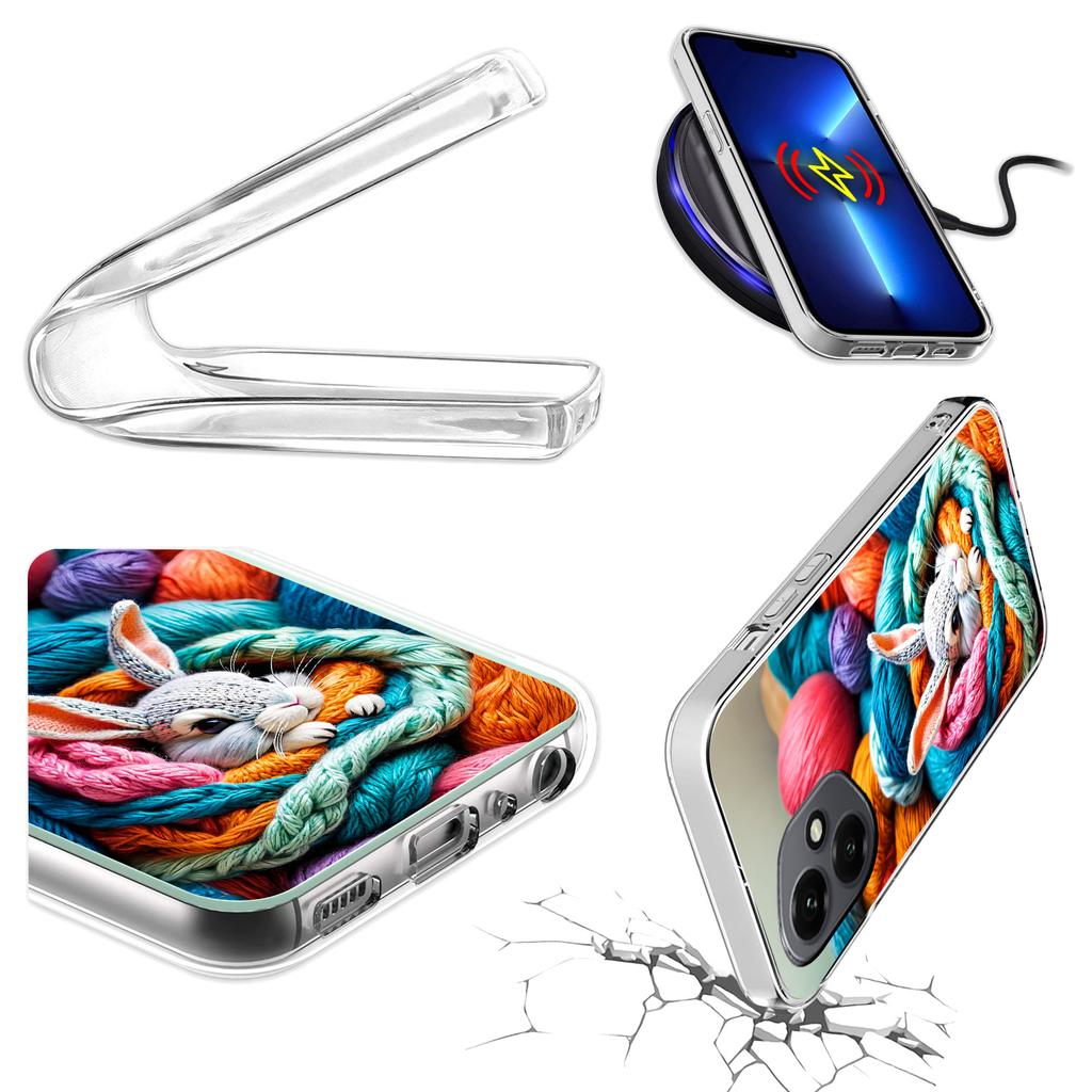 Etui Do Honor X7D / 400 Smart Obudowa Foto Case Plecki Królik + Szkło 9H