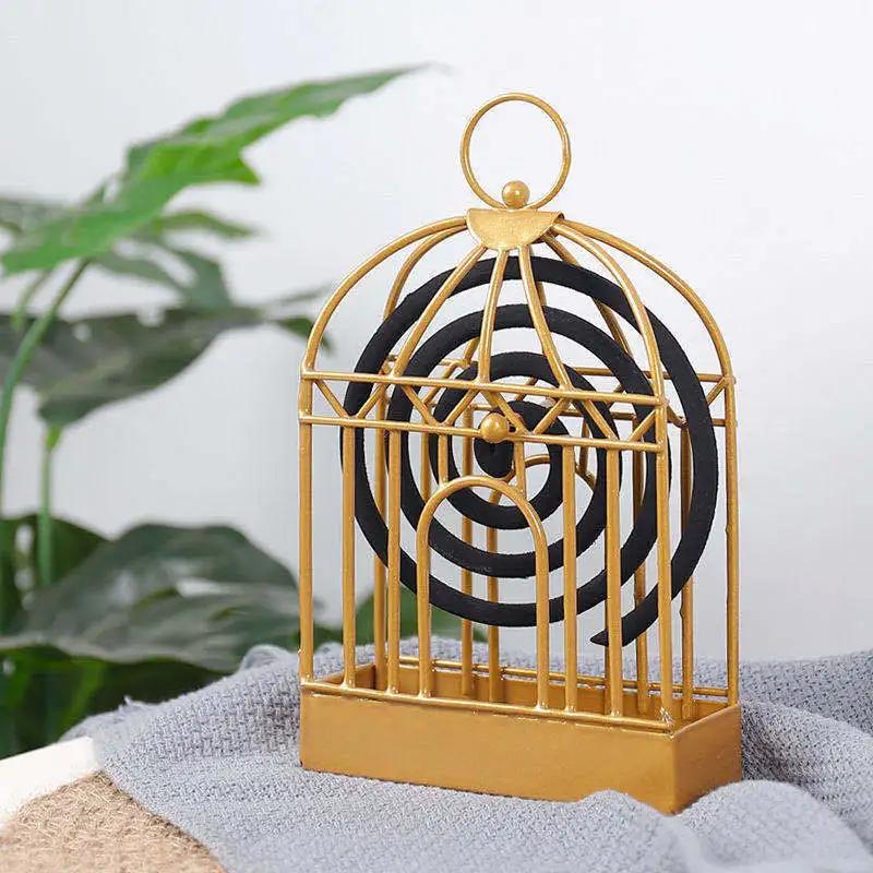 Bird Cage Mosquito Incense Holder Household Mosquito Incense Cage Hanging Portable Fireproof Iron Crafts