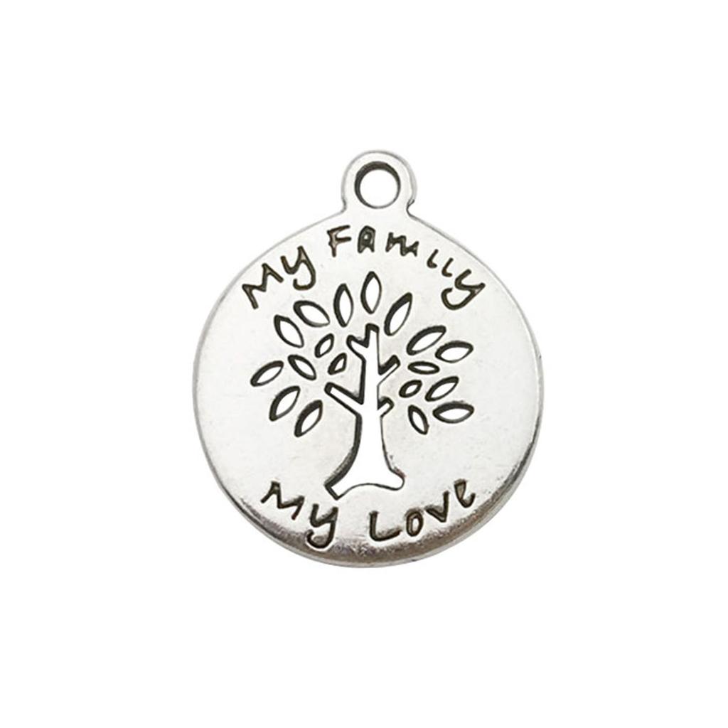 Ancient Silver Plant Small Pendant Hollow Tree Of Life Alloy Accessories Handmade Beaded DIY Material Jewelry