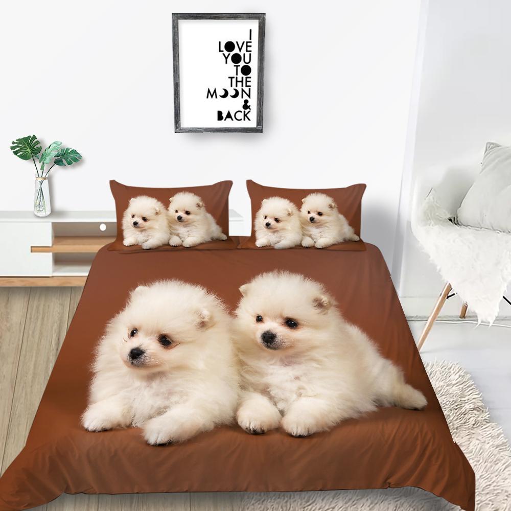 Ensemble de housse de couette Style animaux, nouvelle mode, impression de chiens 3D, couverture de literie en Polyester, ensembles de lit de maison, pour garçons et filles, taille unique