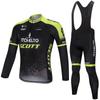 Winter Cycling Kit Thermal Fleece Long Sleeve Jersey Bib Pants Set Road Bike Outdoor Ride