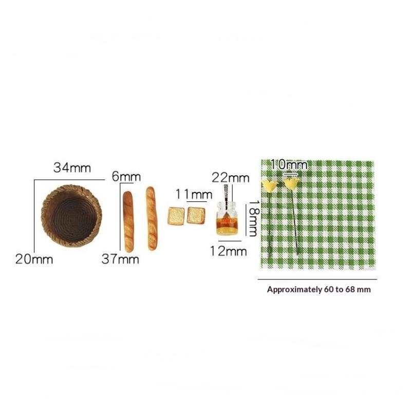1 Set Play Kitchen Food Toy Cute Mini 1/6 Scale Miniature Dollhouse Diy Honey Bread Basket Model For Doll Accessories