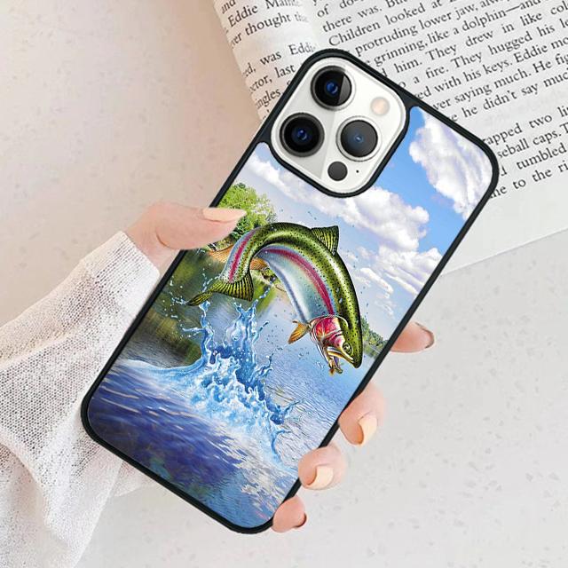 Forellenfischerei Fischerei Handyhülle Abdeckung Für iPhone 17 Air 15 16 11 13 14 Pro Max 12 Plus Max Fundas