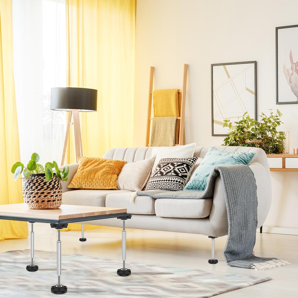 2Pcs Telescopic Support Rod Stainless Steel Cabinet Adjustable Support Pole 300kg Weight Capacity High Hardness Sink Support