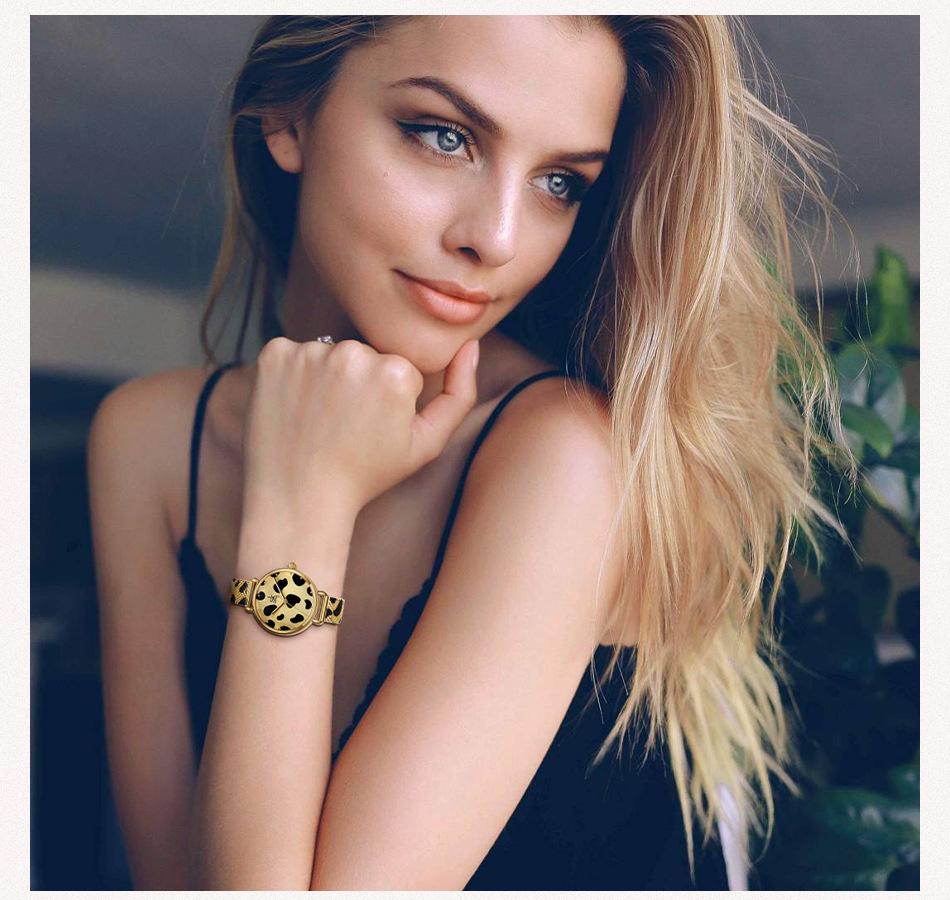 SK Quartz Women's Watch - Gold Leopard Print, Waterproof, Personalized Niche Shenzhen Design.