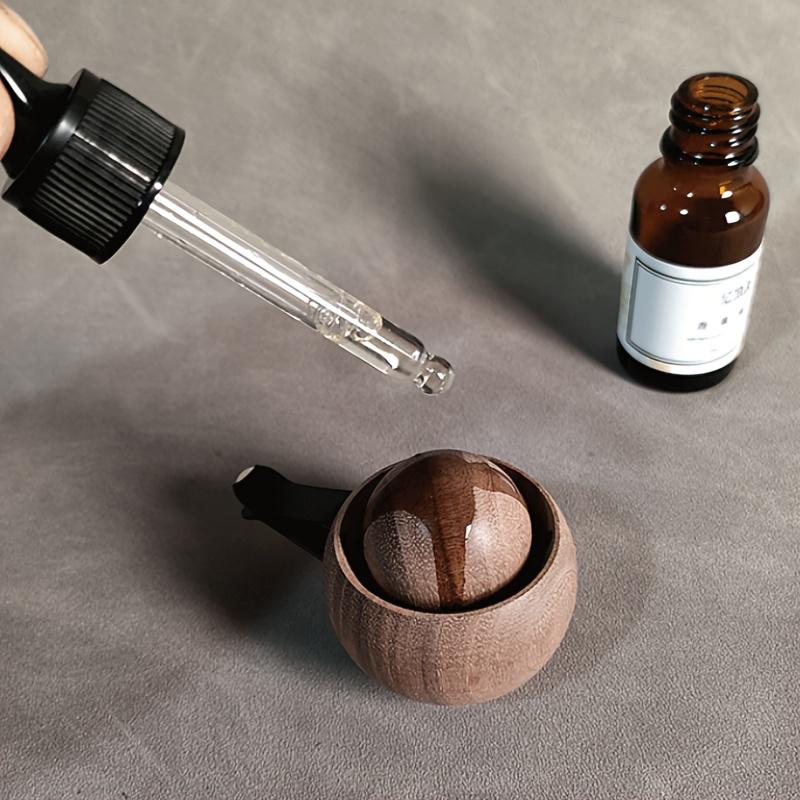 Handmade Car Air Freshener Diffuser - Natural Black Walnut Wood Scented Diffuser with Elegant Design, No Fragrance, for Car Interior, Home, Office