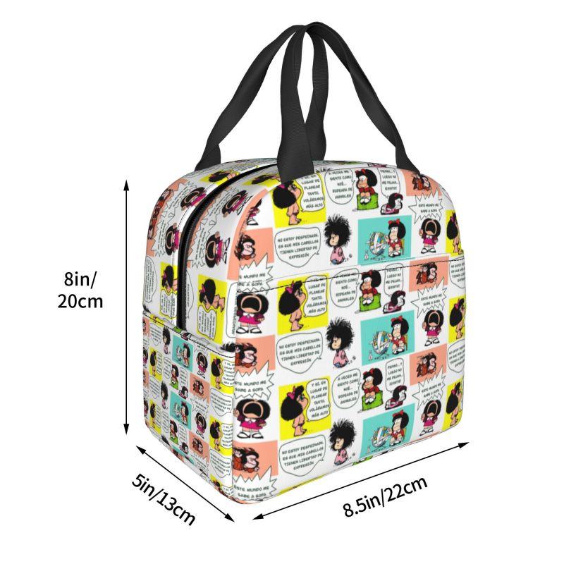 Benutzerdefinierte Manga Quino Mafalda Lunchtasche Herren Damen Kawaii Cartoon Warm Kühlbox Isoliert Lunchbox für Erwachsene Büro