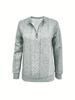 Women's Autumn/Winter Quilted Zip-Up Casual Sweatshirt, 2025 European & American Style