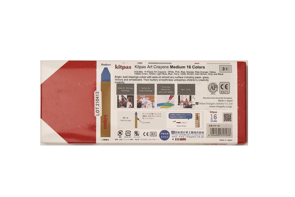 Nippon Rikagaku Kitpas Medium 16 Farben Körper KM-16C Größe 11x75mm/16 Farben/156g