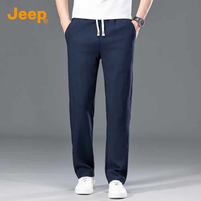 Jeep Men's Lyocell Tencel Summer Breathable Straight-Leg Pants