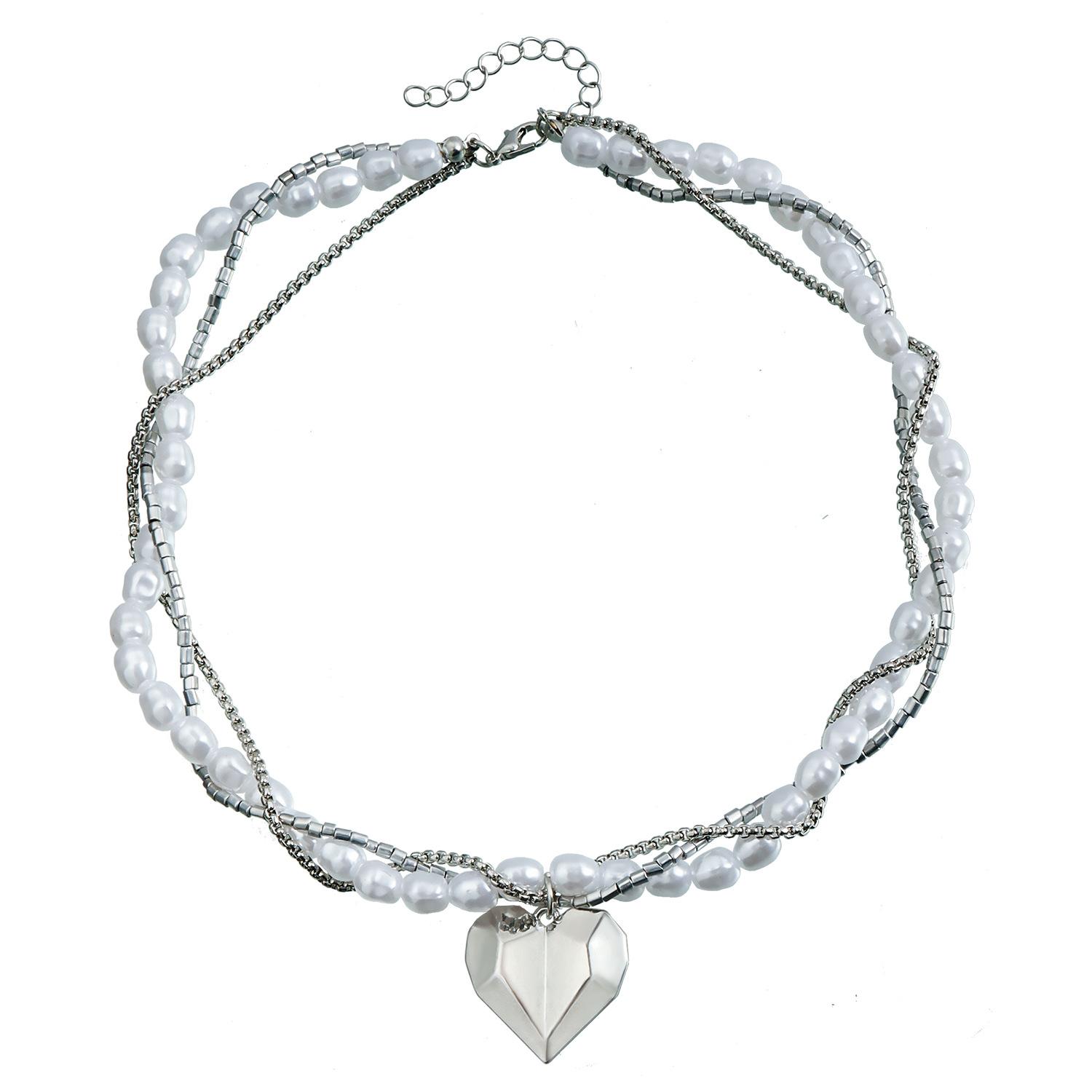 

Аксессуары Сладкий Крутой Стиль Spice Girl Подвеска Сердце Цепочка на Ключицу Легкая Роскошь Многослойное Ожерелье