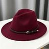 With Belt Buckle Panama Cap Vintage Cowboy Cap Fashion Rancher Hat  for Men Women