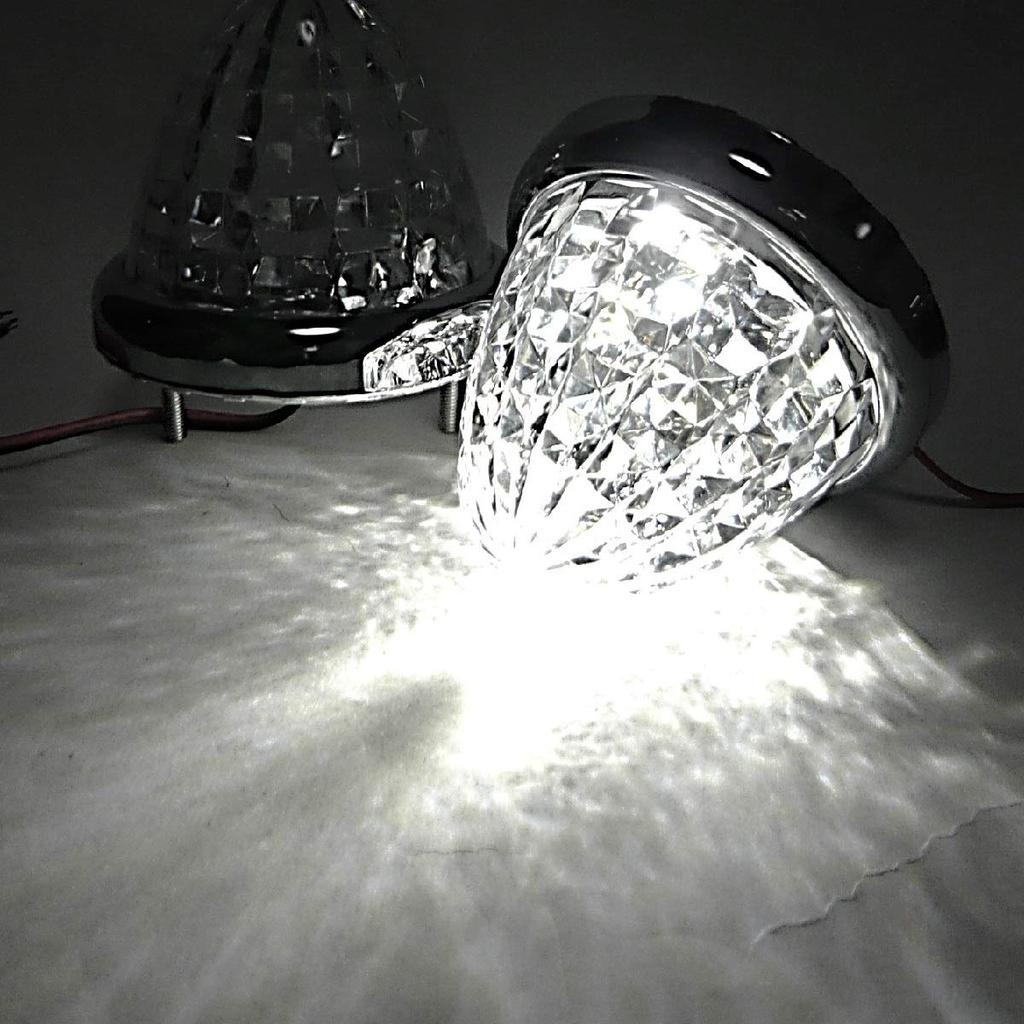 24V LED Marker Lamp Side Marker Plated Ring Truck Supplies Set of 4 (White)