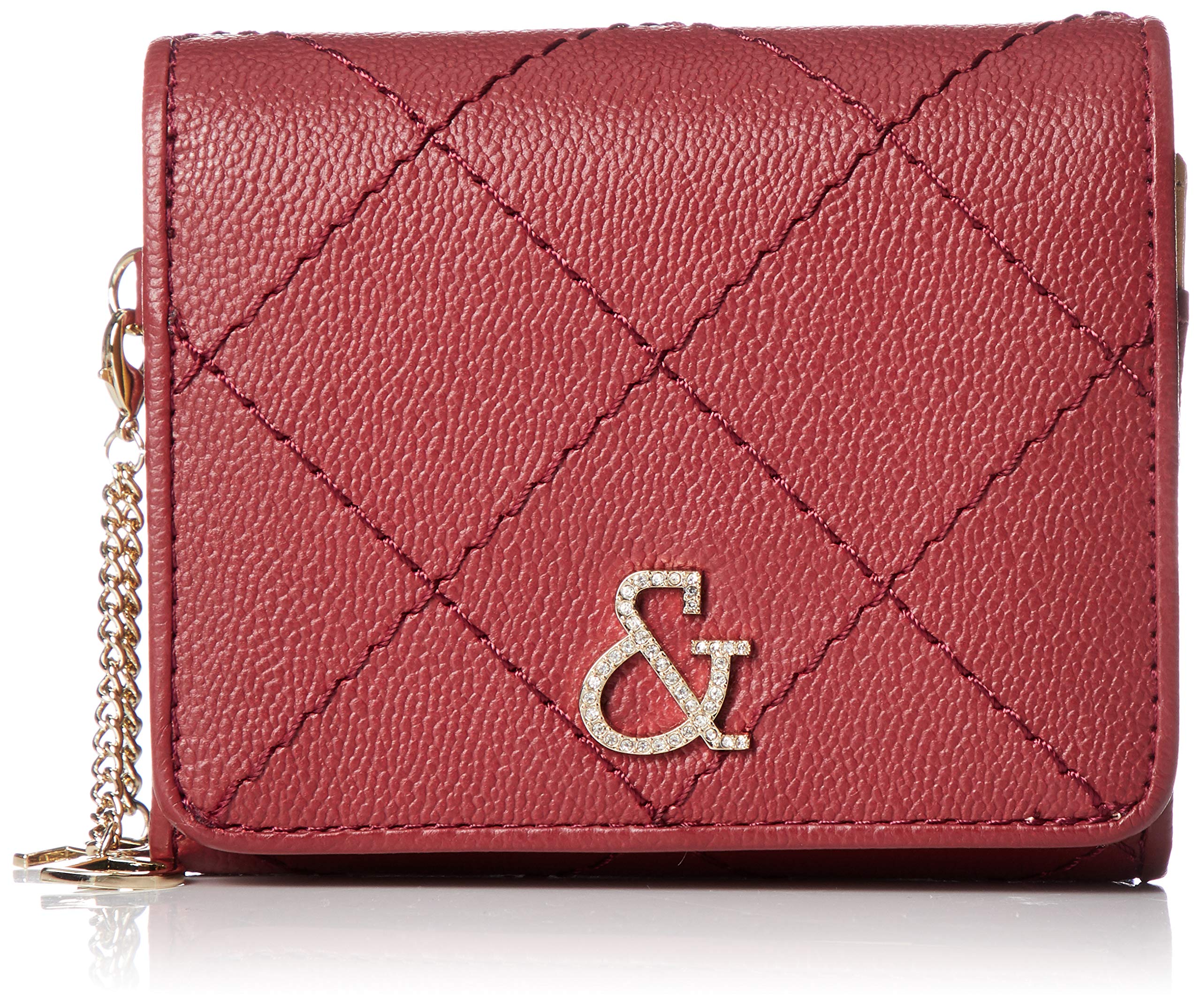 

and Fold Wallet Grain Crystal Plaid Charm PDLW8FS4 Exclusive Red [Pinky Diane] [Caviar] Cowhide, Embossed, & Logo, Stitching, (Includes Box) червоний