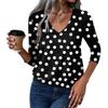 Women's Fashion Casual V-Neck Three-Quarter Sleeve Print Top