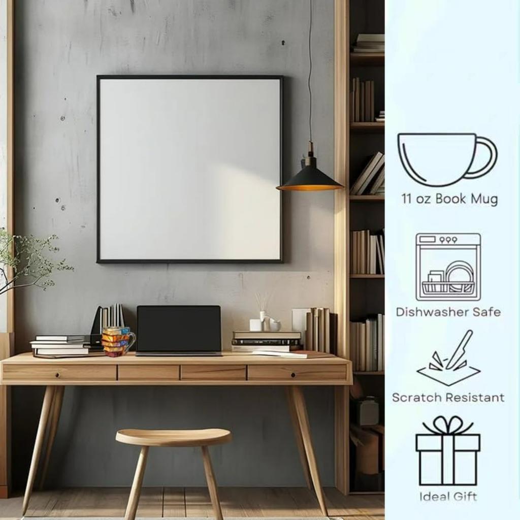 Malt Bokkrus, Unik Fargerik Resin Stablede Bøker Kaffekopp, Samlerobjekt Gave til Lesere, Bibliotekarer, Litteraturelskere