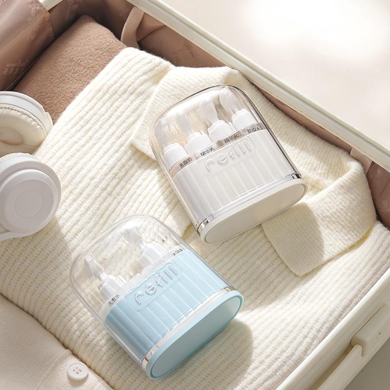 2/4-In-1 Travel Liquid Dispenser Split Bottle System Shampoo Lotion Shower Gel Soap Sub-Bottles Press Container For Easy Packing