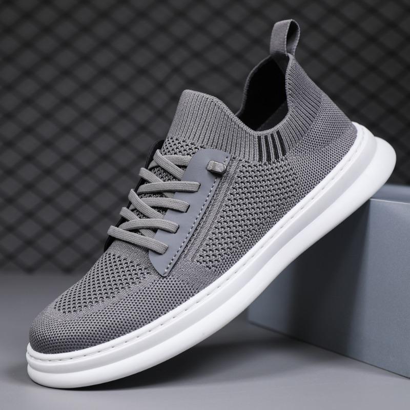 Summer mesh shoes breathable soft-soled running shoes men's thin low-top fly-woven shoes one-pedal casual sports shoes