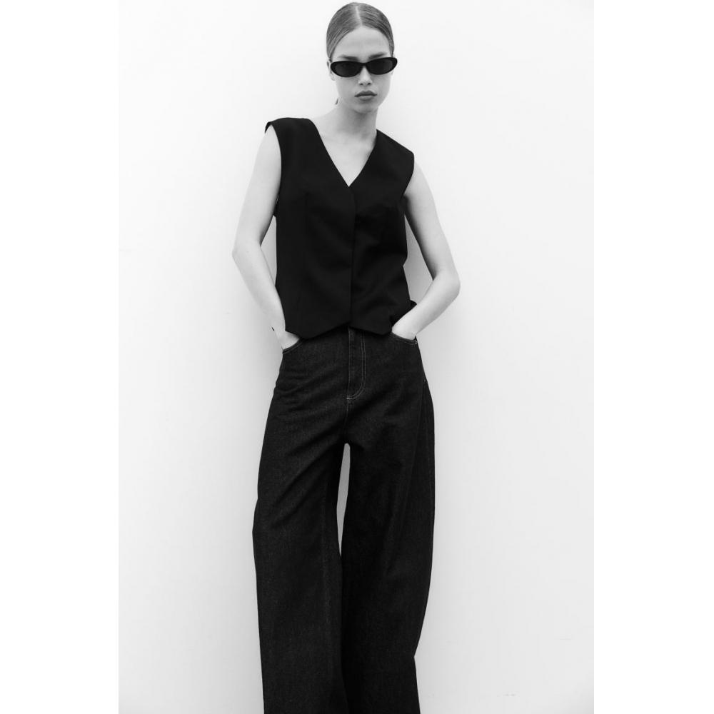 

H M Twill Suit Vest Black