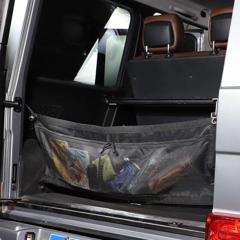 Webbing Black Car Rear Trunk Boot Organizer Pocket storage net pocket For Mercedes Benz G Class W463 2004-2018 Auto Accessories