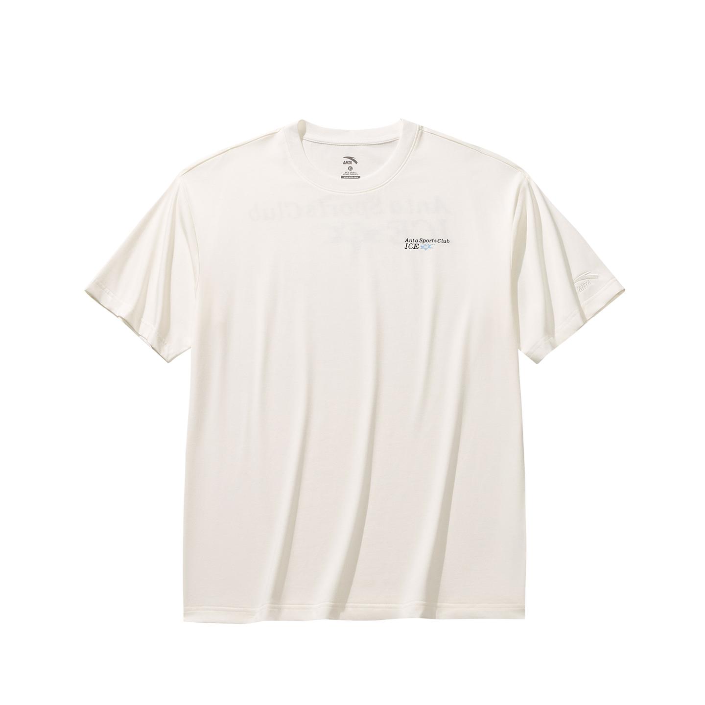 

Anta Casual Loose Short Sleeve Knitted T-Shirt Summer 2026 Unisex tops Ivory-White 972628119-1 XS