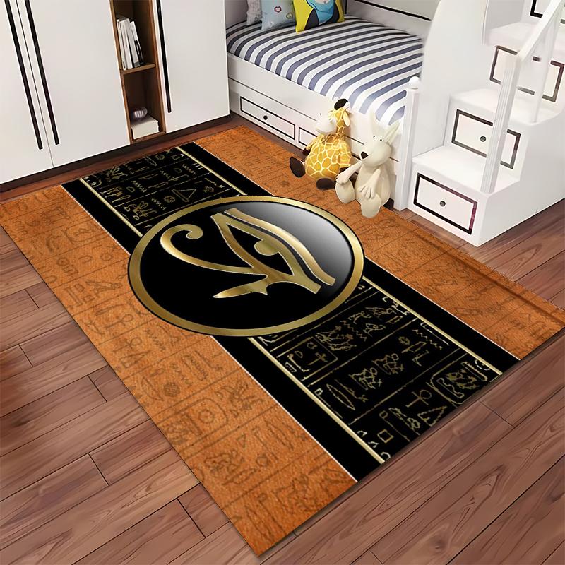 Eye of Horus Ancient Egyptian Design Rug Non-slip rug suitable for living room and bedroom sofas.